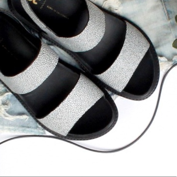 Two Strap Slingback Flat Platform Sandal - Picture 2 of 6